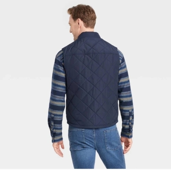 Goodfellow & Co Men's Lightweight Quilted Puffer Vest Navy Blue - Picture 2 of 7